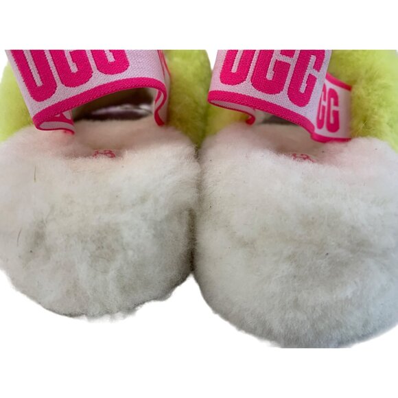 UGG Sheepskin Fluff yeah Slide Slipper Sandal Size 8 Rainbow GUC 1097169 7941 - Picture 6 of 10